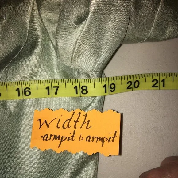 Sag Harbor Suit Petite Size 8P Seafoam Silvery Green Long Sleeve- Skirt Set - Picture 11 of 16